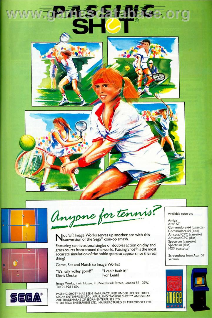 Passing Shot - Atari ST - Artwork - Advert