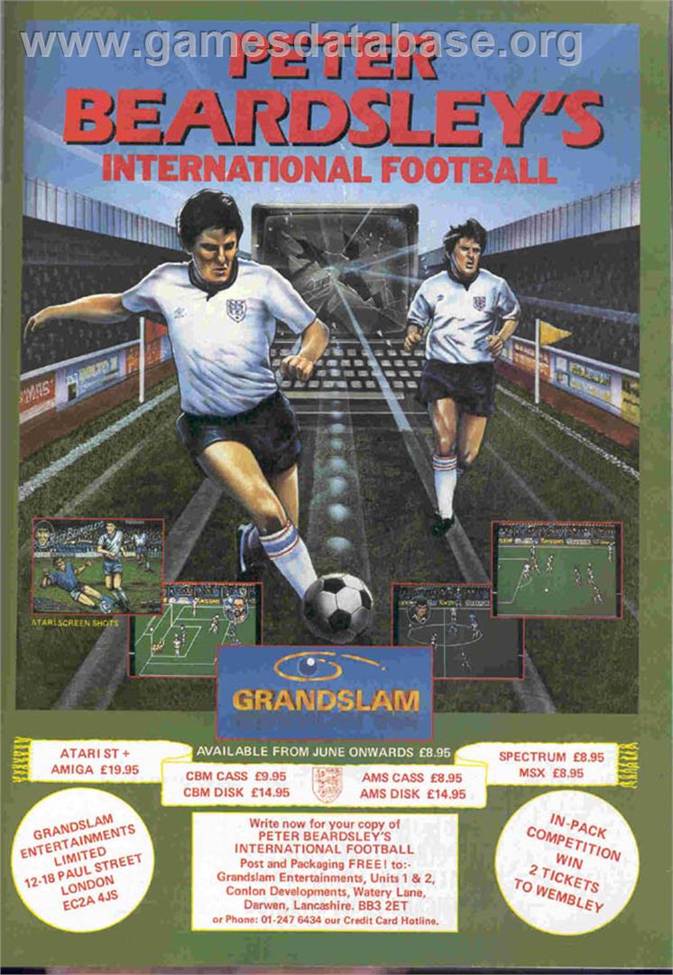Peter Beardsley's International Football - Commodore Amiga - Artwork - Advert