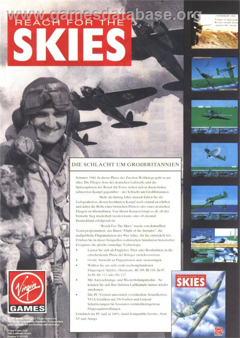 Reach for the Skies - Microsoft DOS - Artwork - Advert
