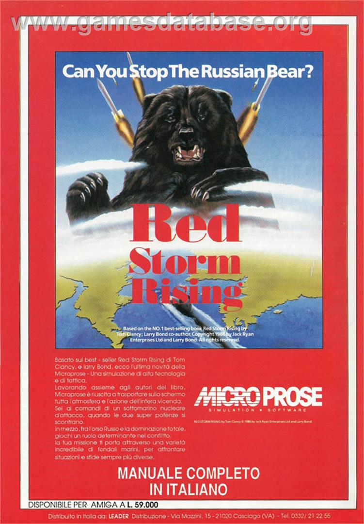 Red Storm Rising - Commodore Amiga - Artwork - Advert