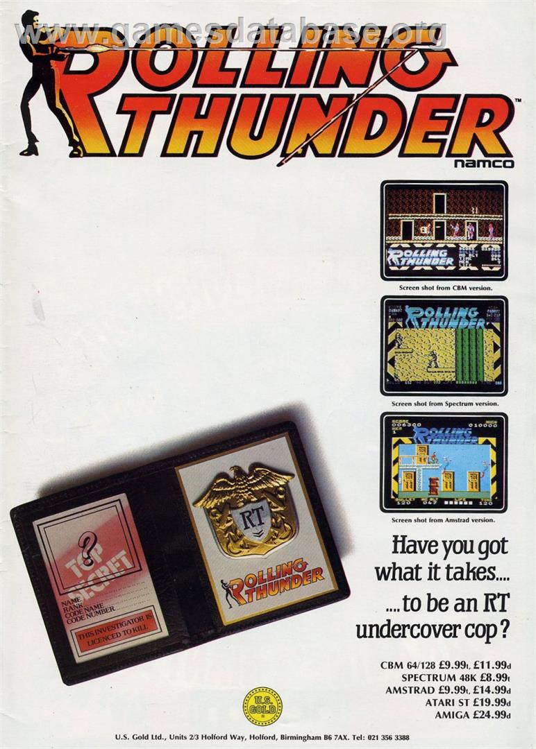 Rolling Thunder - Atari ST - Artwork - Advert