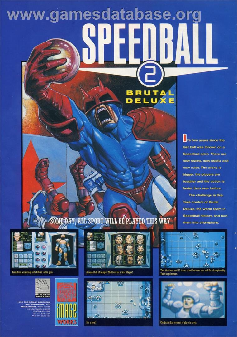 Speedball 2: Brutal Deluxe - Sega Genesis - Artwork - Advert