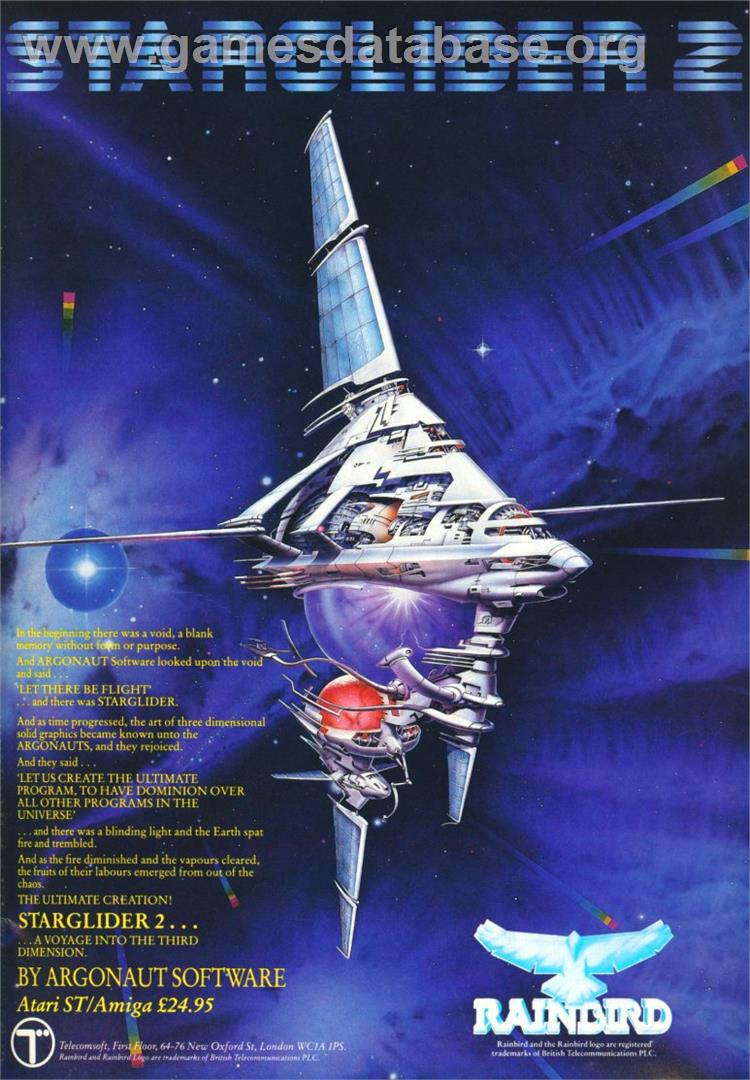 Starglider 2 - Commodore Amiga - Artwork - Advert