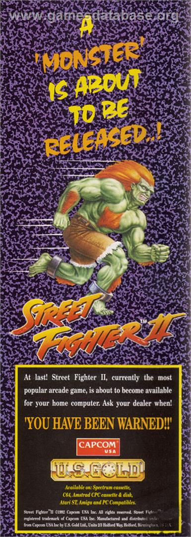 Street Fighter II - The World Warrior - Atari ST - Artwork - Advert