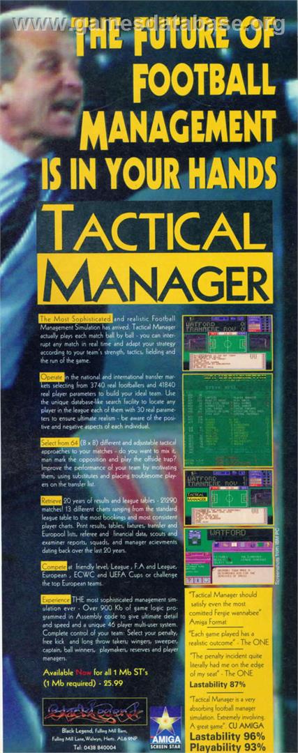 Tactical Manager - Microsoft DOS - Artwork - Advert