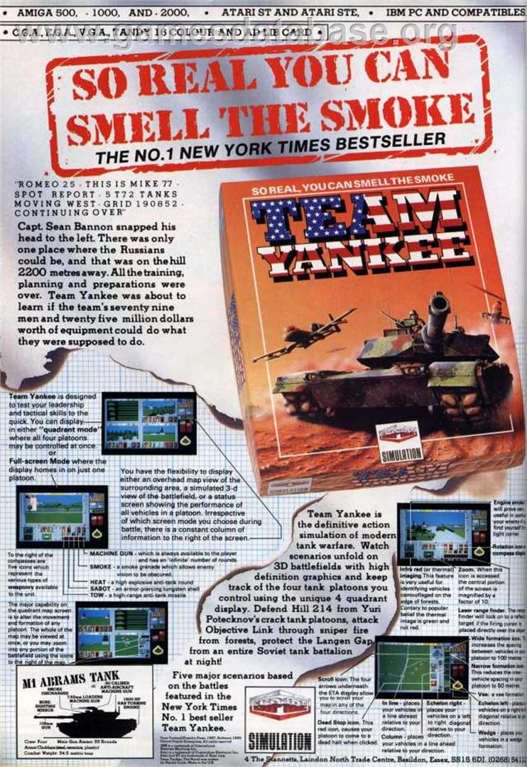Team Yankee - Commodore Amiga - Artwork - Advert