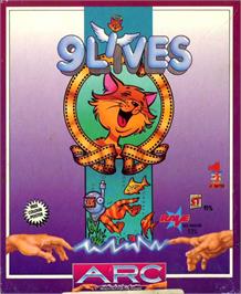 Box cover for 9 Lives on the Atari ST.