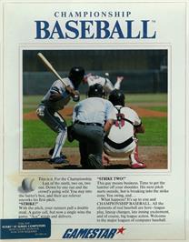 Box cover for Championship Baseball on the Atari ST.