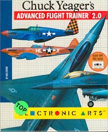 Box cover for Chuck Yeager's Advanced Flight Trainer 2.0 on the Atari ST.