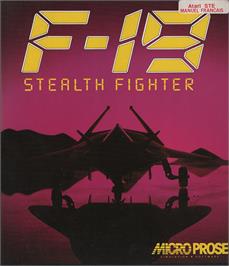 Box cover for F-19 Stealth Fighter on the Atari ST.
