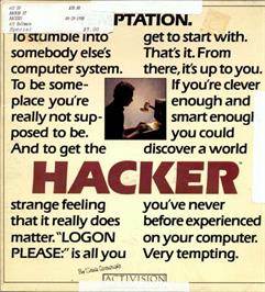 Box cover for Hacker on the Atari ST.