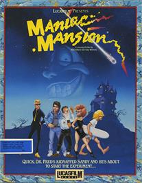 Box cover for Maniac Mansion on the Atari ST.