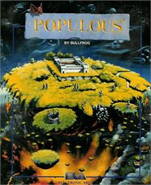 Box cover for Populous on the Atari ST.