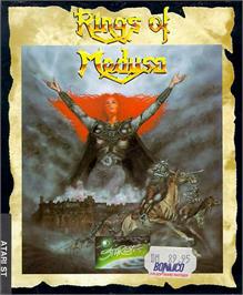Box cover for Rings of Medusa on the Atari ST.
