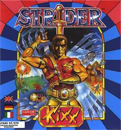 Box cover for Strider on the Atari ST.