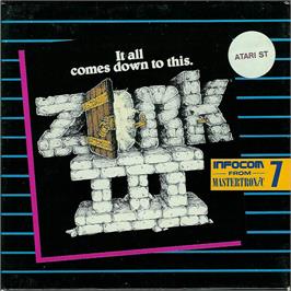 Box cover for Zork III: The Dungeon Master on the Atari ST.