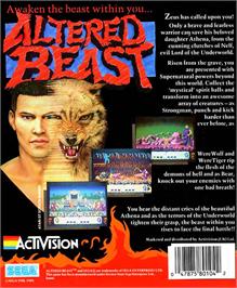 Box back cover for Altered Beast on the Atari ST.