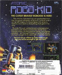 Box back cover for Atomic Robo-Kid on the Atari ST.