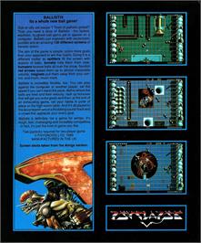 Box back cover for Ballistix on the Atari ST.