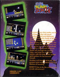 Box back cover for Blinky's Scary School on the Atari ST.