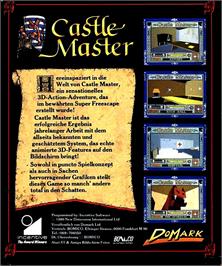 Box back cover for Castle Master on the Atari ST.