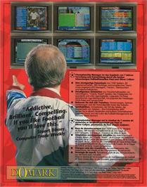 Box back cover for Championship Manager on the Atari ST.