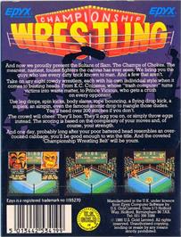 Box back cover for Championship Wrestling on the Atari ST.