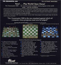 Box back cover for Chessmaster 2000 on the Atari ST.