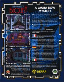 Box back cover for Colonel's Bequest on the Atari ST.