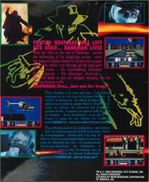 Box back cover for Darkman on the Atari ST.