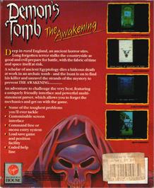 Box back cover for Demon's Tomb: The Awakening on the Atari ST.