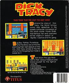 Box back cover for Dick Tracy on the Atari ST.
