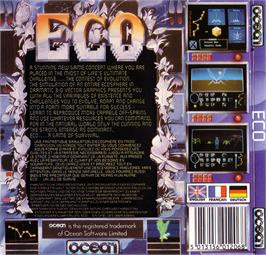 Box back cover for Eco on the Atari ST.