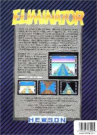 Box back cover for Eliminator on the Atari ST.
