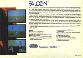 Box back cover for Falcon on the Atari ST.