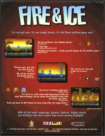 Box back cover for Fire and Ice on the Atari ST.