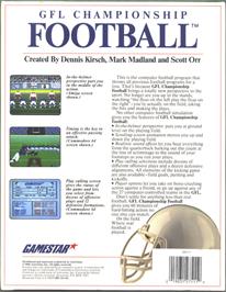 Box back cover for GFL Championship Football on the Atari ST.