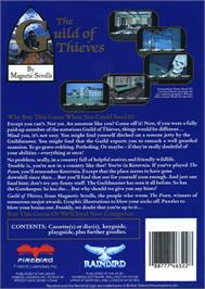 Box back cover for Guild of Thieves on the Atari ST.