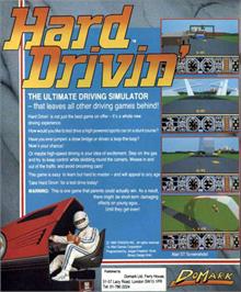 Box back cover for Hard Drivin' on the Atari ST.