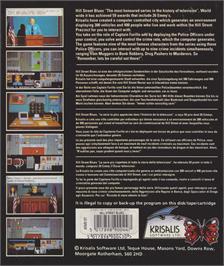 Box back cover for Hill Street Blues on the Atari ST.