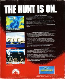 Box back cover for Hunt for Red October on the Atari ST.