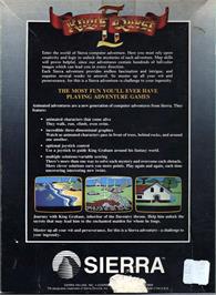 Box back cover for King's Quest II: Romancing the Throne on the Atari ST.
