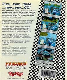 Box back cover for Lombard RAC Rally on the Atari ST.