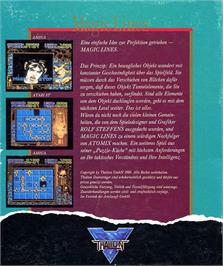 Box back cover for Magic Lines on the Atari ST.