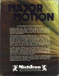 Box back cover for Major Motion on the Atari ST.