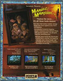 Box back cover for Maniac Mansion on the Atari ST.