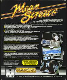 Box back cover for Mean Streets on the Atari ST.