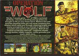 Box back cover for Operation Wolf on the Atari ST.
