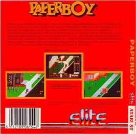 Box back cover for Paperboy on the Atari ST.