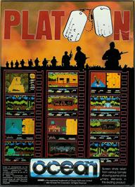 Box back cover for Platoon on the Atari ST.
